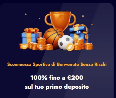 Scommessa sportiva di benvenuto senza rischi 100 fino a 200 euro sul primo deposito